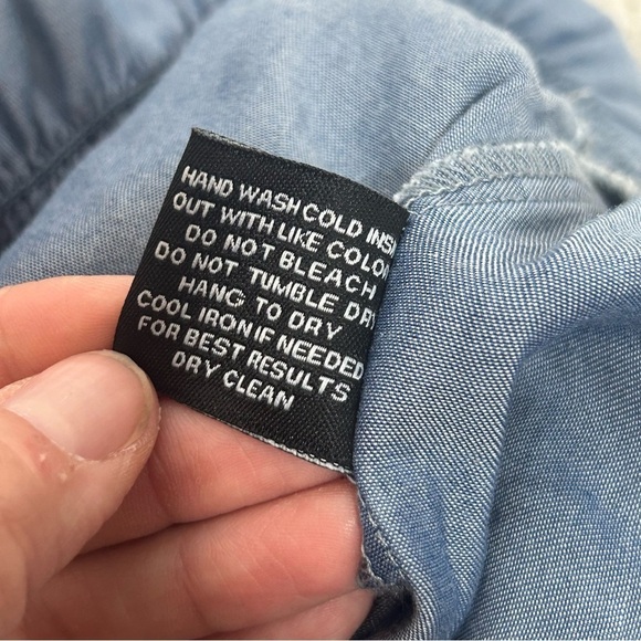 Walter Baker Chambray Wide Leg Off Shoulder Jumpsuit NWT - Picture 9 of 12